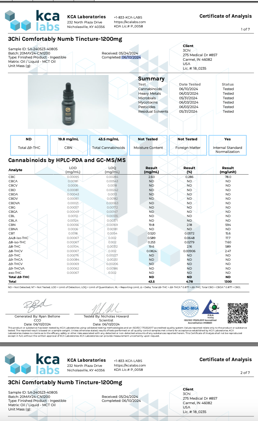 3Chi | Comfortably Numb Delta 8 THC + CBN Tincture 1200mg – Pure CBD