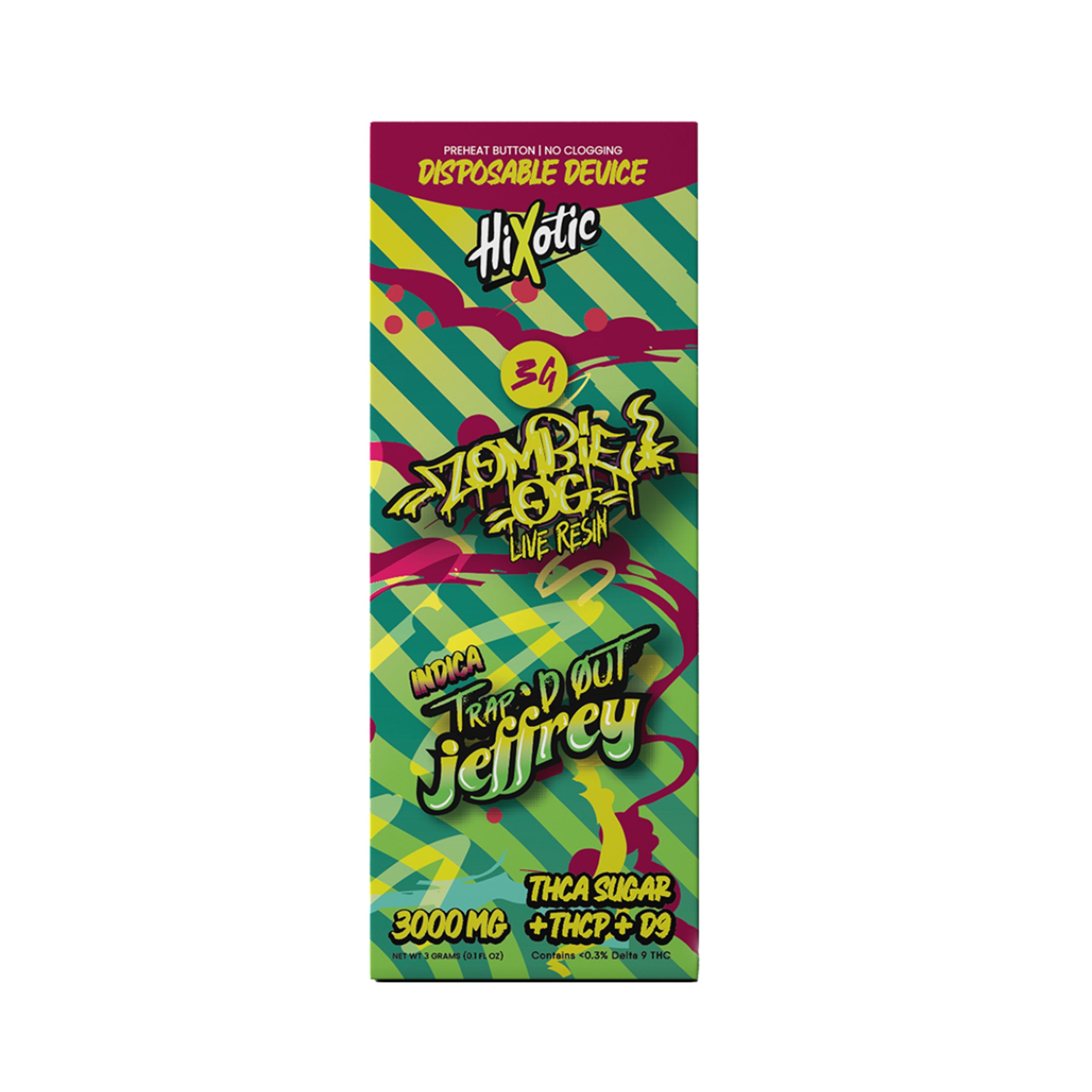 HiXotic | Trap'd Out Disposable Vape 3g - Zombie OG (Indica