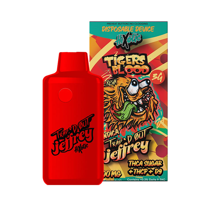 HiXotic | Trap'd Out Disposable Vape 3g - Tiger's Blood (Indica) Pure CBD HiXotic | Trap'd Out Disposable Vape 3g - Tiger's Blood (Indica) Pure CBD